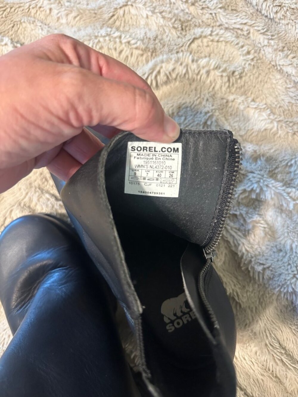 Sorel Joan of Artic Black Nubuck Unique Winter Wedge Ankle Booties - Picture 10 of 10